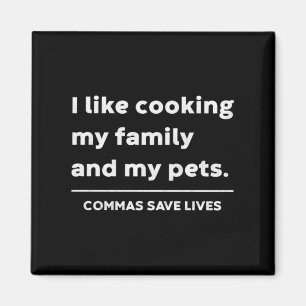 Grappige Grammatica Als Koken Familie En Huisdiere Magneet