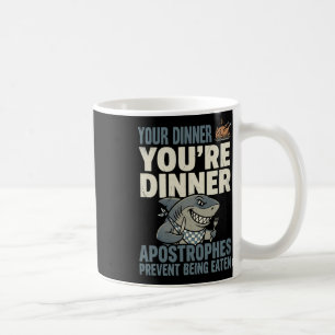 Grappige Grammatica Haai Engelse Leraar Interpunct Koffiemok