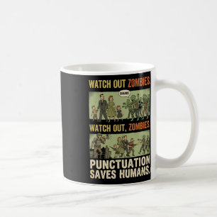 Grappige Grammatica Interpunctie Slaat Mensen Zomb Koffiemok