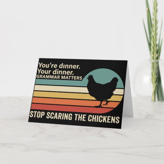 Grappige Grammatica Kip Je Bent Het Diner Jouw Din Kaart (Voorkant)