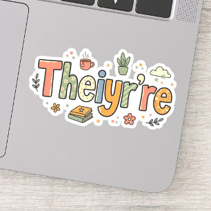 Grappige Grammatica: Theiyr're Their There They're Sticker