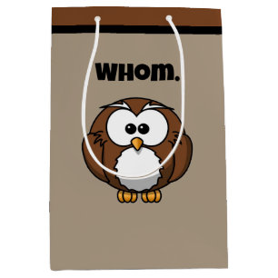 Grappige grammatica-uil-cartoon voor schrijvers en medium cadeauzakje
