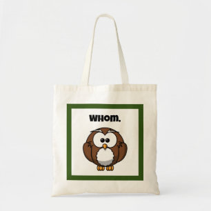 Grappige grammatica-uil-cartoon voor schrijvers en tote bag