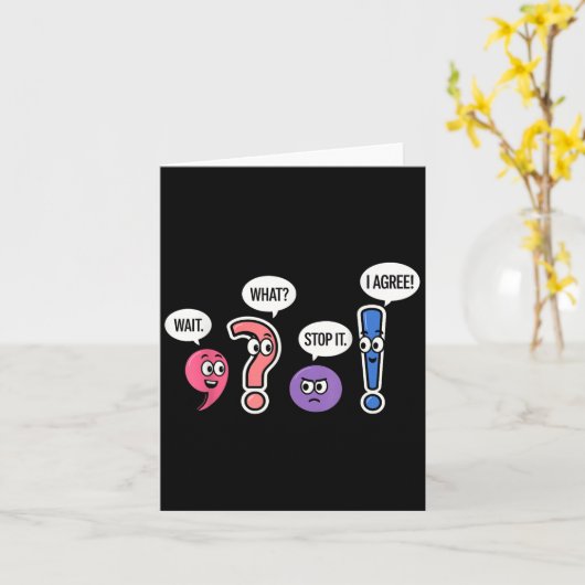 Grappige Grammaticadocent Wacht Wat Stop Ermee Ik  Kaart (Gele Bloem)