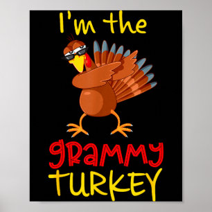 Grappige Grammy Kalkoen Matching Familie Groep Tha Poster