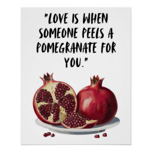 Grappige granaatappel muur kunst, liefde afdrukbar perfect poster