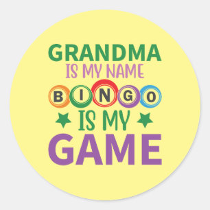 grappige Grandma Bingo's Ronde Sticker