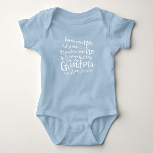 grappige Grandma word art unisex Romper (Voorkant)