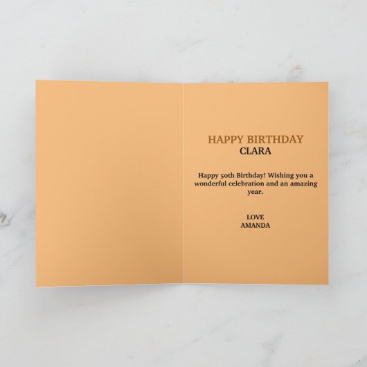 Grappige grap  blush zus 50ste verjaardag kaart (Binnen)