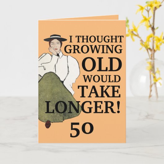 Grappige grap  blush zus 50ste verjaardag kaart (Gele Bloem)