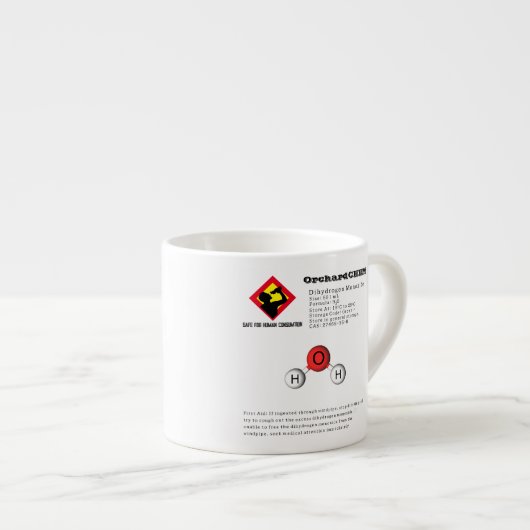 Grappige grap diwaterstofmonoxide (H2O) chemie Espresso Kop (Voorkant rechts)