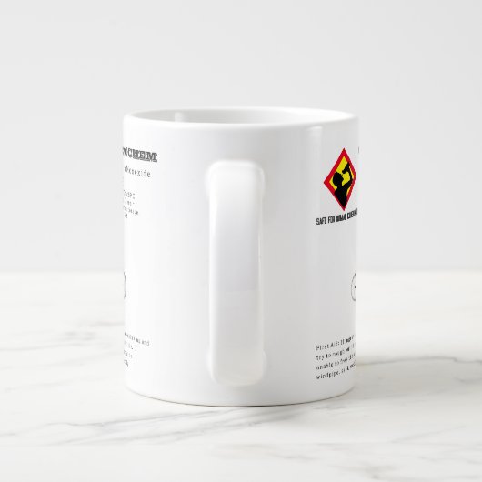 Grappige grap diwaterstofmonoxide (H2O) chemie Grote Koffiekop (Achterkant)