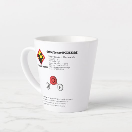 Grappige grap diwaterstofmonoxide (H2O) chemie Latte Mok (Linkerhoek)