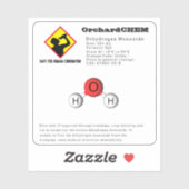 Grappige grap diwaterstofmonoxide (H2O) chemie Sticker (Vel)