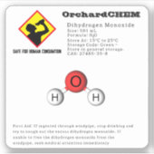 Grappige grap diwaterstofmonoxide (H2O) chemie Sticker (Voorkant)
