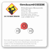 Grappige grap diwaterstofmonoxide (H2O) chemie Sticker (Voorkant)