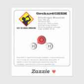 Grappige grap diwaterstofmonoxide (H2O) chemie Sticker (Vel)