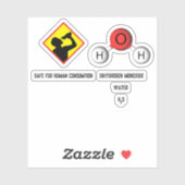 Grappige grap diwaterstofmonoxide (H2O) chemie Sticker (Vel)