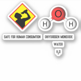 Grappige grap diwaterstofmonoxide (H2O) chemie Sticker