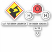 Grappige grap diwaterstofmonoxide (H2O) chemie Sticker (Voorkant)
