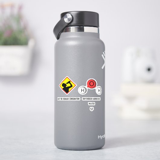 Grappige grap diwaterstofmonoxide (H2O) chemie Sticker (HydroFlask)