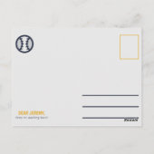Grappige grap gele honkbal briefkaart (Achterkant)