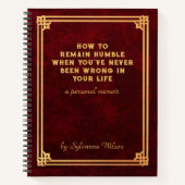 Grappige grap Humble Brag Notitieboek (Voorkant)