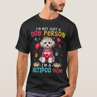 Grappige grap Ik ben een Maltipoo-moeder bloemige T-shirt