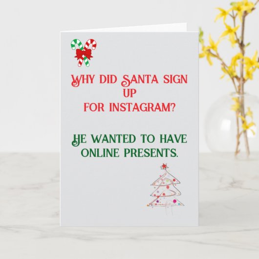 Grappige grap kerst Kaart (Gele Bloem)