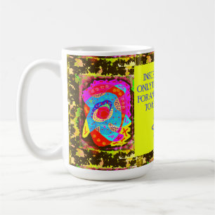 Grappige grap met kunst patronen bericht koffiemok