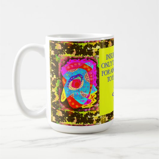 Grappige grap met kunst patronen bericht koffiemok (Links)