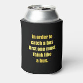 Grappige grap over het halen van een bus blikjeskoeler (Blikje Achterkant)
