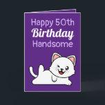 Grappige grap Paarse kattenzus 50ste verjaardag Kaart<br><div class="desc">Grappige Joke Paarse Cat Sister 50th Birthday, een grappig ontwerp voor elke zus op haar verjaardag. Als u op zoek bent naar een aantal grappige zus verjaardagskaarten, kat zus verjaardagskaarten of vijftigste zus verjaardagskaarten, dit is wat je nodig hebt. Het ontwerp is voorzien van een schattige en grappige kat, plus...</div>