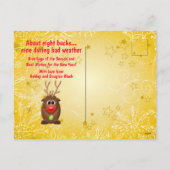 Grappige grap Sleigh Santa's Rendier Kerstmis Feestdagenkaart (Achterkant)