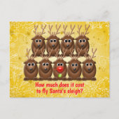 Grappige grap Sleigh Santa's Rendier Kerstmis Feestdagenkaart (Voorkant)