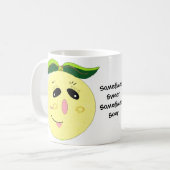 Grappige Grapefruit Cartoon Koffiemok (Voorkant links)
