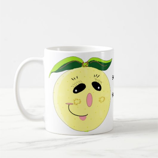 Grappige Grapefruit Cartoon Koffiemok (Links)