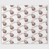 Grappige Grappige Kerstman Cartoon Minimalistische Cadeaupapier (Vlak)
