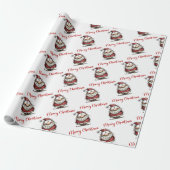 Grappige Grappige Kerstman Cartoon Minimalistische Cadeaupapier (Uitgerold)