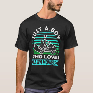 Grappige Gras Maaiende Jongens Kinderen Grasmaaier T-shirt