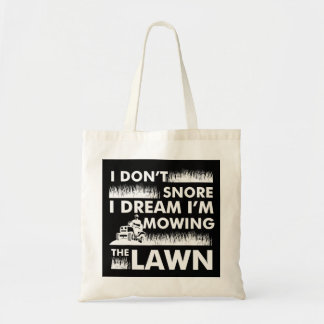 Grappige grasmaaier ik niet snurken werf werk gras tote bag