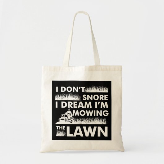 Grappige grasmaaier ik niet snurken werf werk gras tote bag (Voorkant)