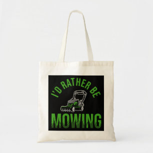 Grappige grasmaaier is eerder maaien werf werk wet tote bag