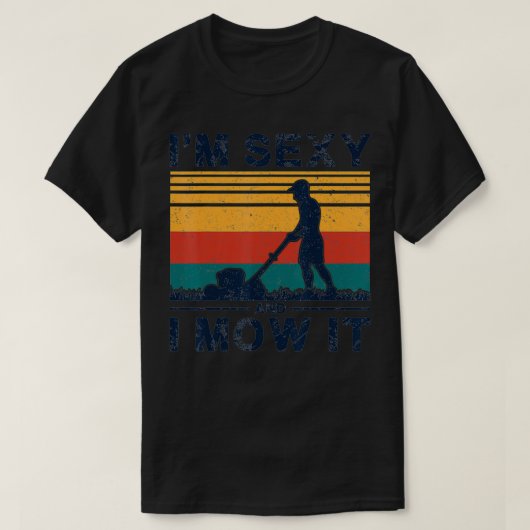 grappige grasmaaier van retro grawn mower ik ben s t-shirt (Design voorkant)