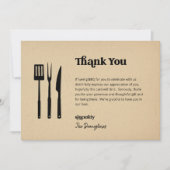 Grappige gratis BBQ bruiloft dank u kaart (Voorkant)