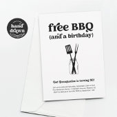 Grappige Gratis BBQ Verjaardagsfeestuitnodiging Kaart