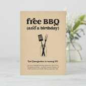 Grappige Gratis BBQ Verjaardagsfeestuitnodiging Kaart (Staand voorkant)