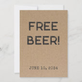 Grappige Gratis Bier 2026 Afstudeerfeest Uitnodigi Kaart (Voorkant)