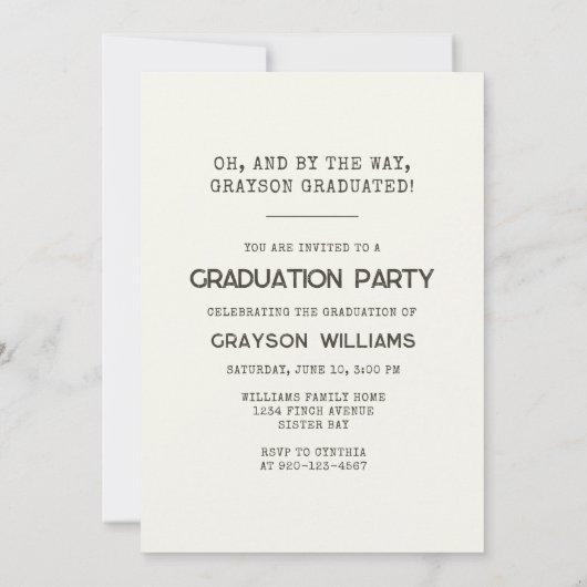 Grappige Gratis Bier Graduation Party Uitnodiging (Achterkant)