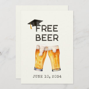 Grappige Gratis Bier Graduation Party Uitnodiging